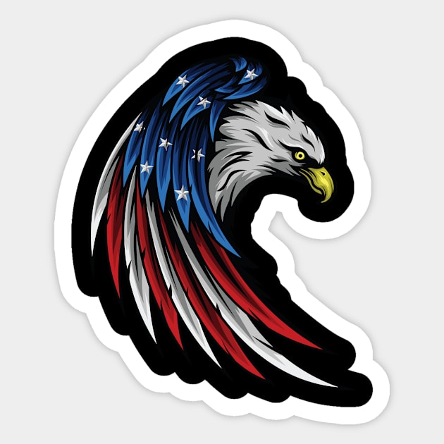 US Flag Eagle Sticker by JagatKreasi